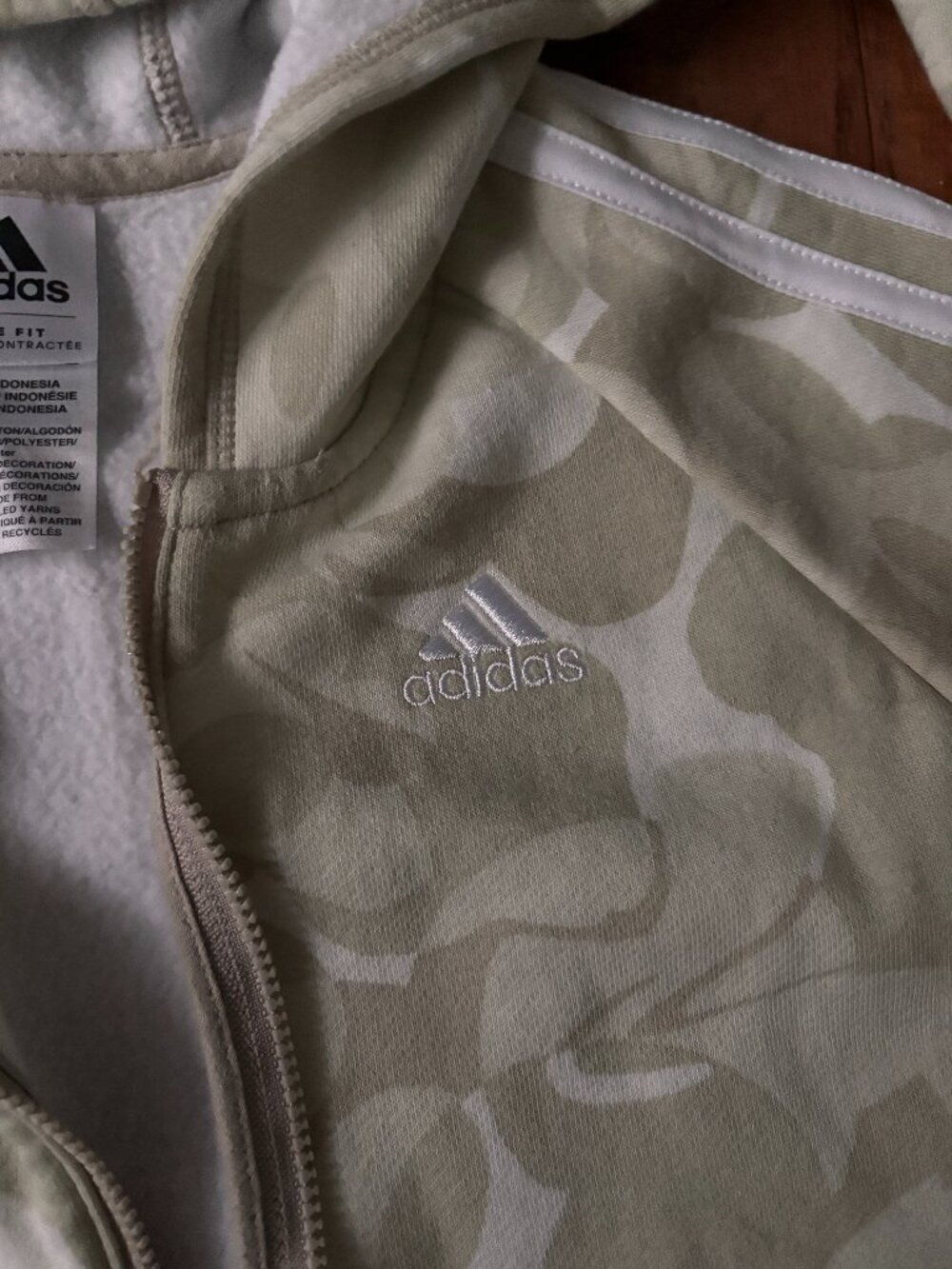 Adidas Girl's Loose Fit Abstract Print Zip-Up Hoodie & Jogger Tracksuit Set